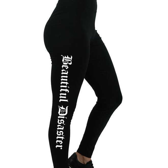 BEAUTIFUL DISASTER LEGGINGS BLACK