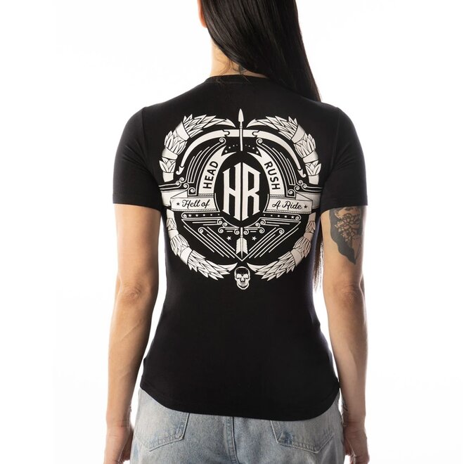 ANGEL WINGS VNECK SS TEE BLACK