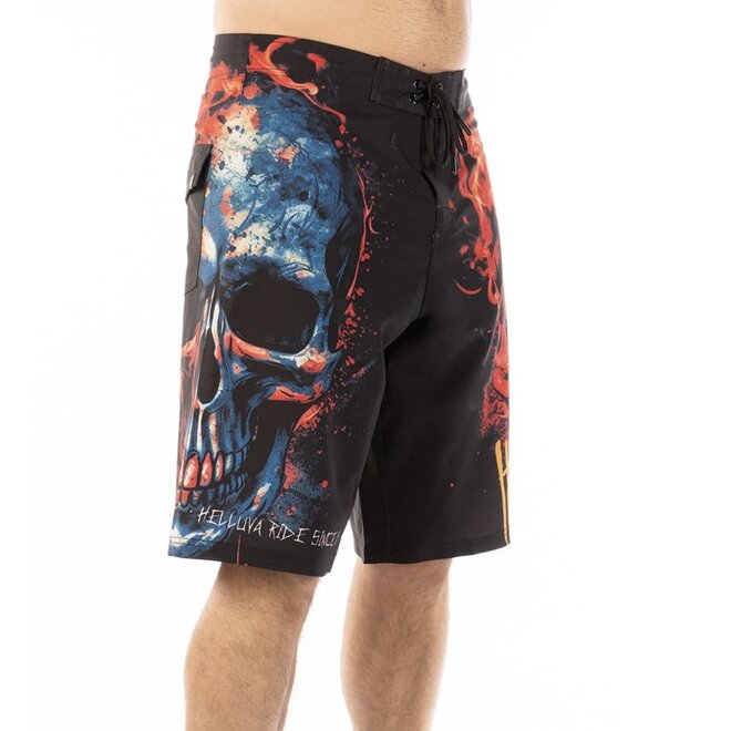 THE STREETS BOARDSHORTS BLACK RED