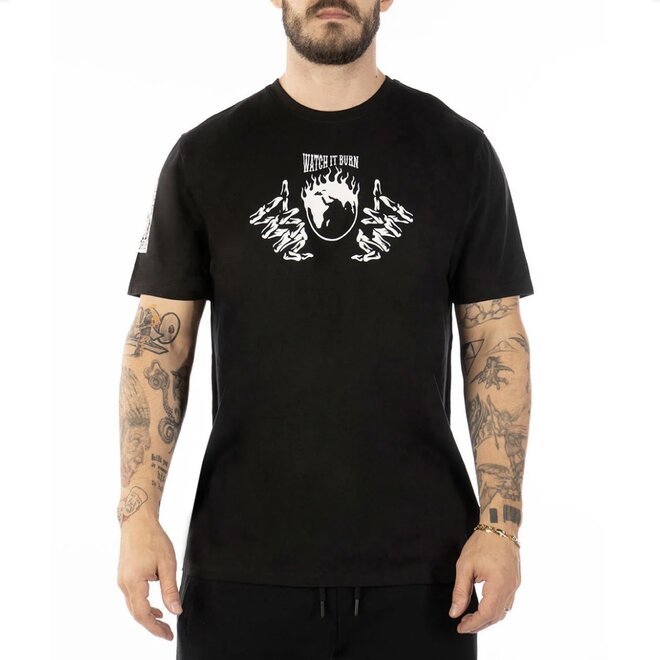 WATCH IT BURN SS TEE BLACK WHITE