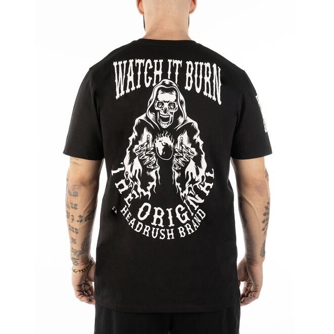 WATCH IT BURN SS TEE BLACK WHITE
