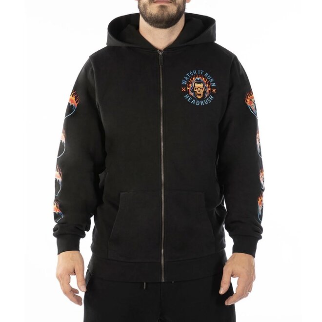 WATCH IT BURN ZIP HOODY BLACK