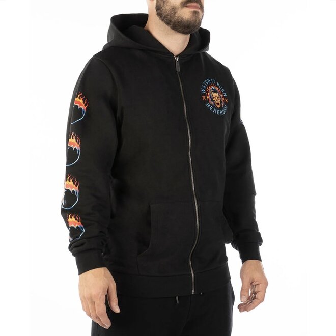 WATCH IT BURN ZIP HOODY BLACK