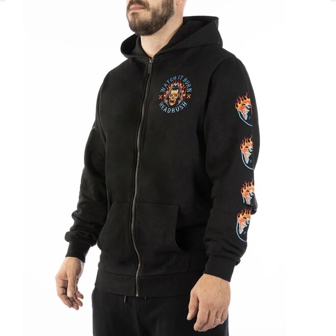 WATCH IT BURN ZIP HOODY BLACK