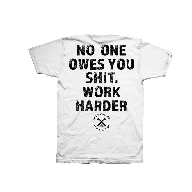 WORK HARDER SS TEE WHITE