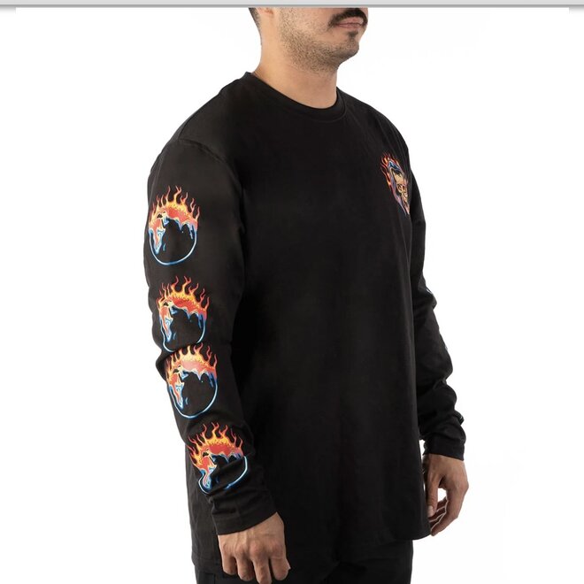 THE WATCH IT BURN LS TEE BLACK