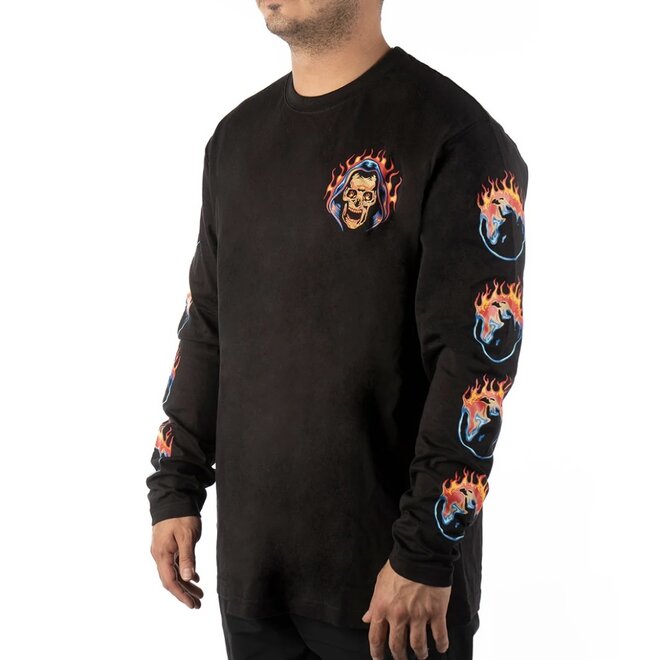THE WATCH IT BURN LS TEE BLACK