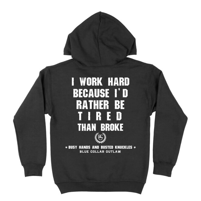 BROKE ZIP HOODY BLACK