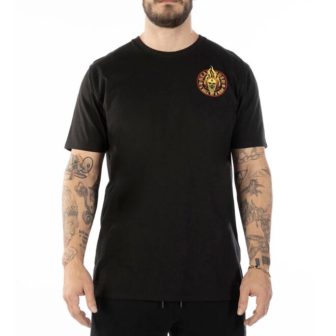 THE HEAD OVER FLAMES SS TEE BLACK YELLOW