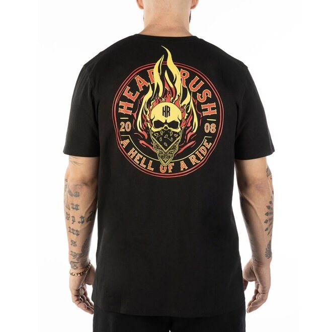 THE HEAD OVER FLAMES SS TEE BLACK YELLOW