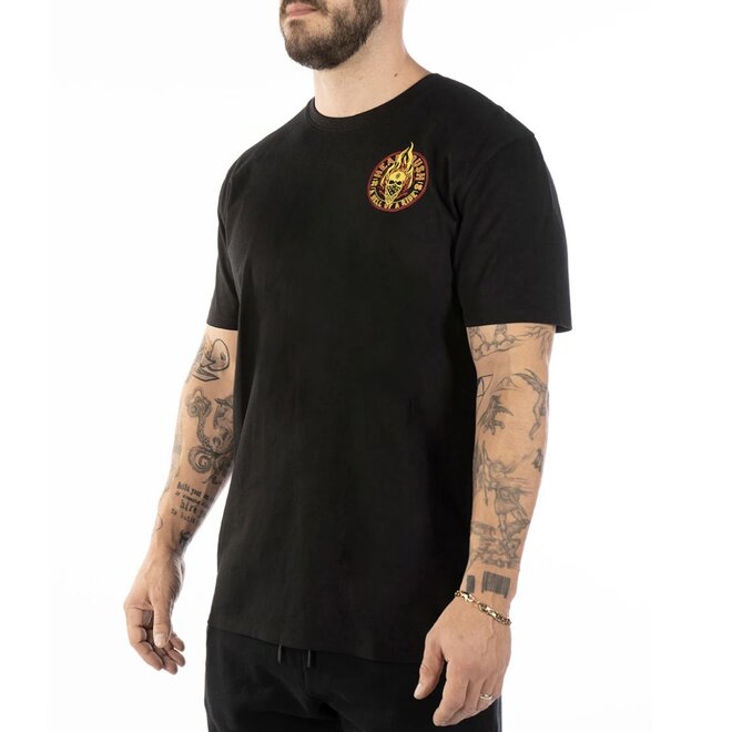 THE HEAD OVER FLAMES SS TEE BLACK YELLOW