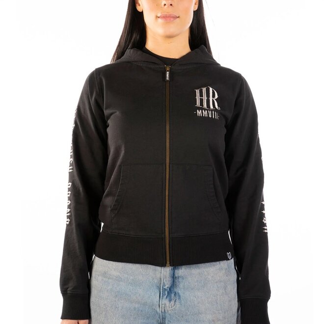 THE FOLLIE VINTAGE ZIP HOODY BLACK