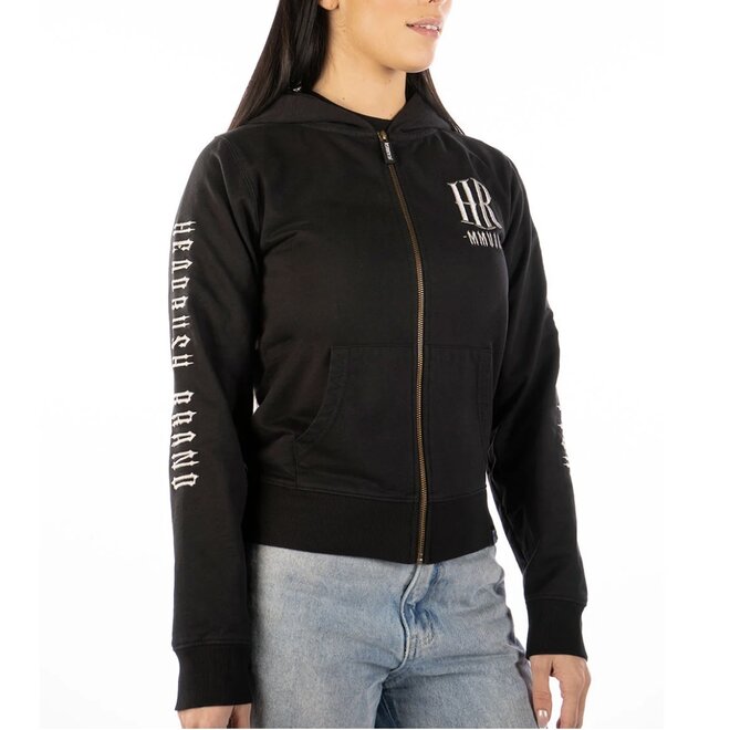 THE FOLLIE VINTAGE ZIP HOODY BLACK