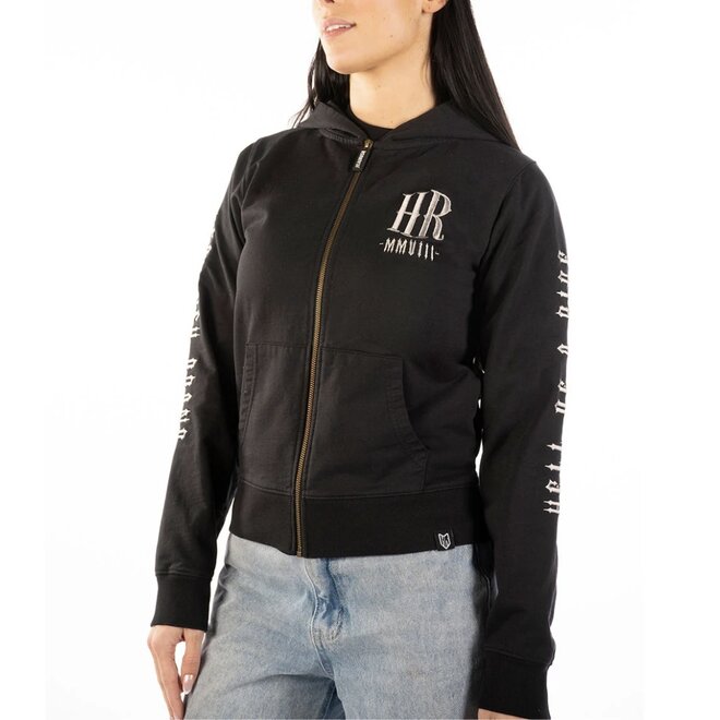THE FOLLIE VINTAGE ZIP HOODY BLACK