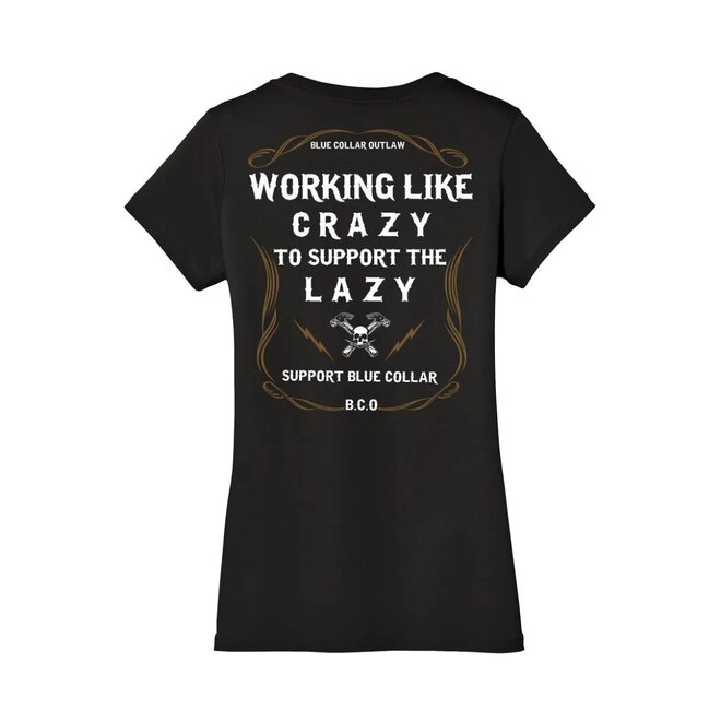 CRAZY VNECK SS TEE BLACK