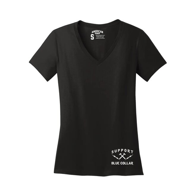 CRAZY VNECK SS TEE BLACK