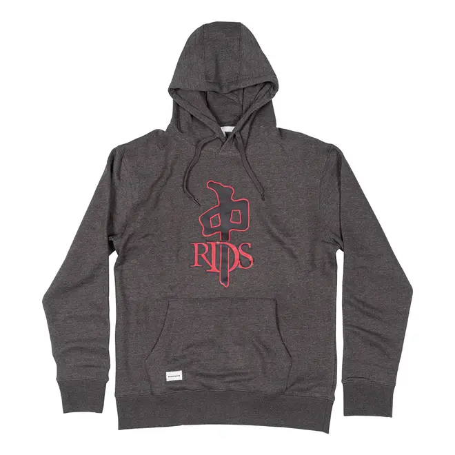 THE OG PO HOODY CHARCOAL BLACK RED