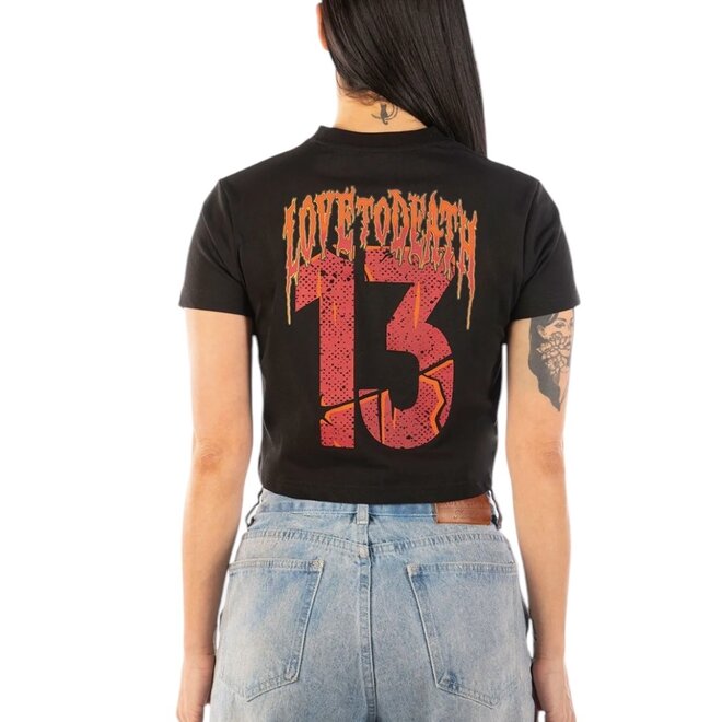 THE LOVE 2 DEATH CROPPED SS TEE BLACK
