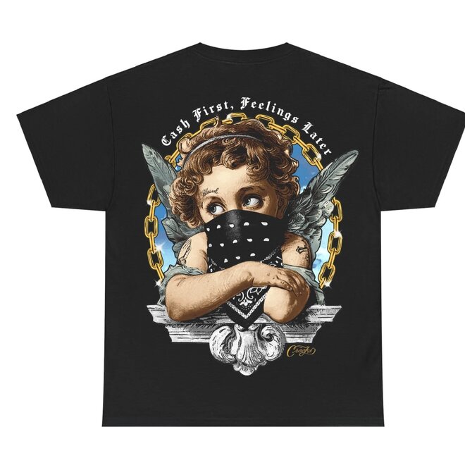 CASH FIRST FEELINGS LATER SS TEE BLACK