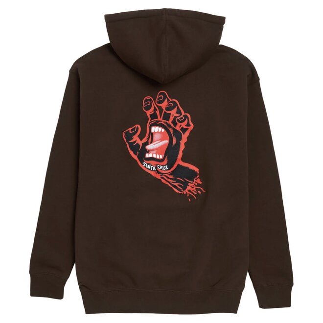 SCREAMING HAND PO HOODY BROWN BLACK RED