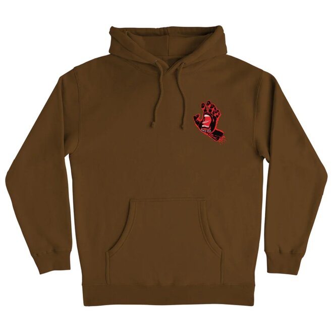 SCREAMING HAND PO HOODY BROWN BLACK RED