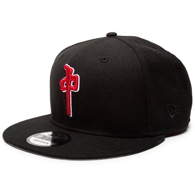 DYNASTY NEW ERA SNAPBACK HAT BLACK RED