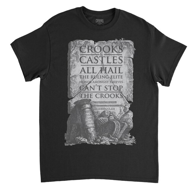 STONE SCROLL SS TEE BLACK