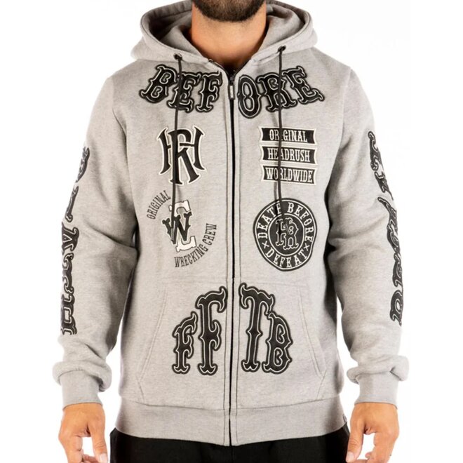 THE RISE OF MACEDONE ZIP HOODY HEATHER GREY