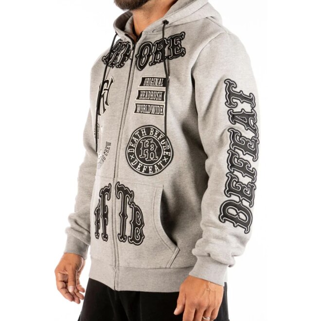 THE RISE OF MACEDONE ZIP HOODY HEATHER GREY