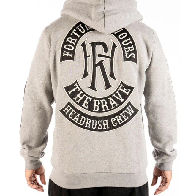 THE RISE OF MACEDONE ZIP HOODY HEATHER GREY