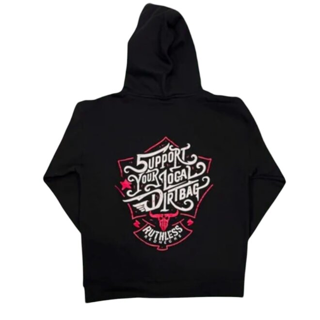 SUPPORT YOUR LOCAL DIRTBAG PO HOODY BLACK