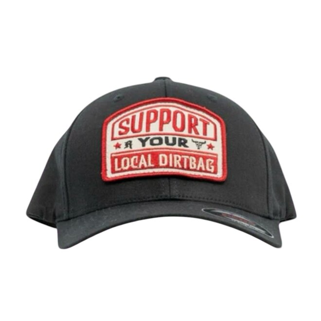 SUPPORT YOUR LOCAL DIRTBAG FLEXFIT HAT BLACK