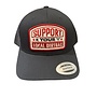 SUPPORT YOUR LOCAL DIRTBAG CURVED TRUCKER HAT BLACK