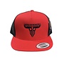 RAW TALENT FLATBRIM TRUCKER HAT RED BLACK