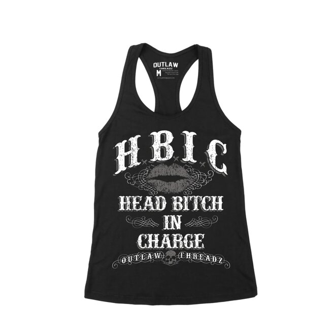 HBIC RACERBACK TANK BLACK WHITE