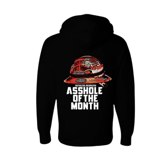 ASSHOLE OF MONTH PO HOODY BLACK RED