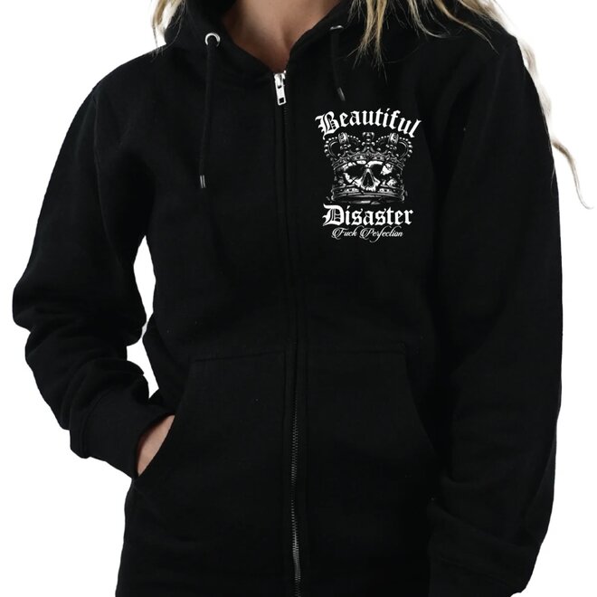 FUCK PERFECTION ZIP HOODY BLACK