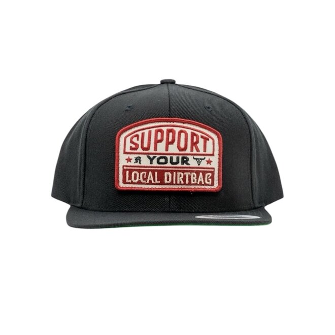 SUPPORT YOUR LOCAL DIRTBAG FLATBRIM HAT BLACK