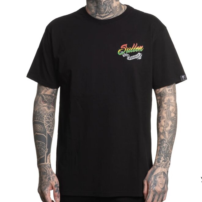 RASTA SKULL SS TEE JET BLACK
