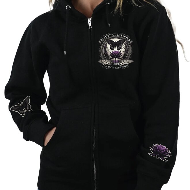 HOPE ZIP HOODY BLACK