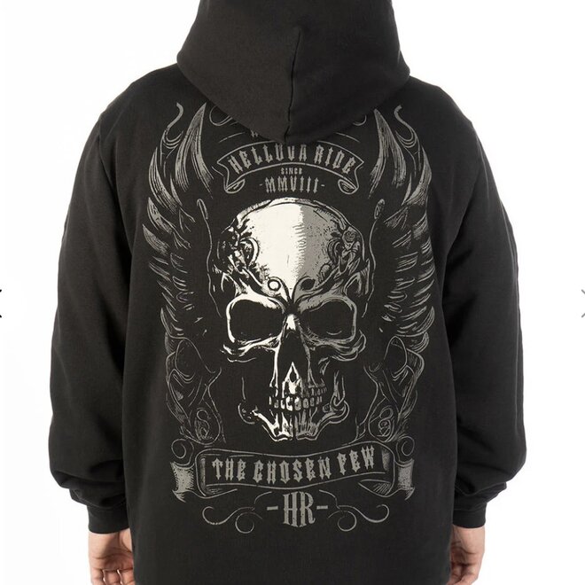 THE HELL WING ZIP HOODY BLACK