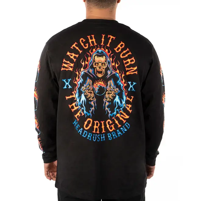 THE WATCH IT BURN LS TEE BLACK