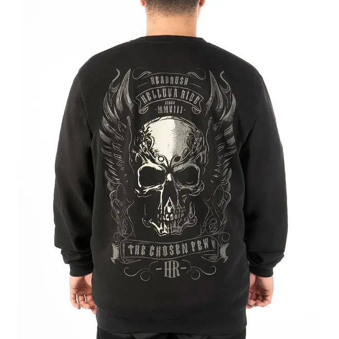 THE BIKER WINGS CREW SWEATER BLACK