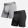 ESSENTAILS BOXER BRIEF 2PK BLACK HEATHER GREY
