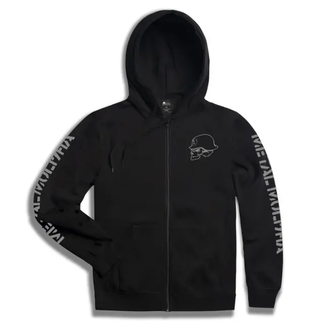 CORE LOGO ZIP HOODY BLACK GREY