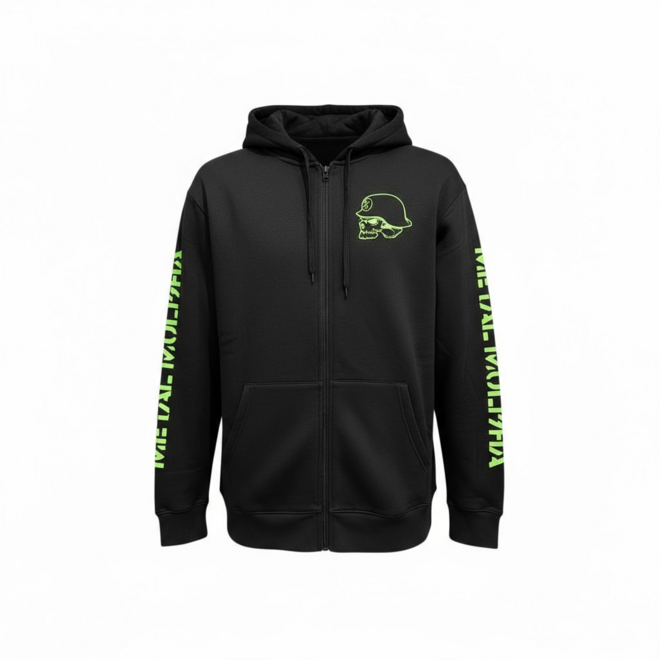 CORE LOGO ZIP HOODY BLACK GREEN