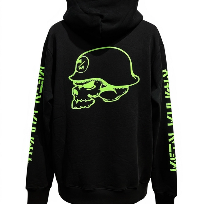 CORE LOGO ZIP HOODY BLACK GREEN