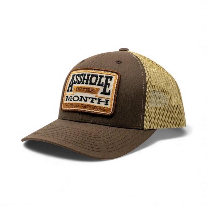 ASSHOLE OF THE MONTH CURVED BRIM HAT BROWN