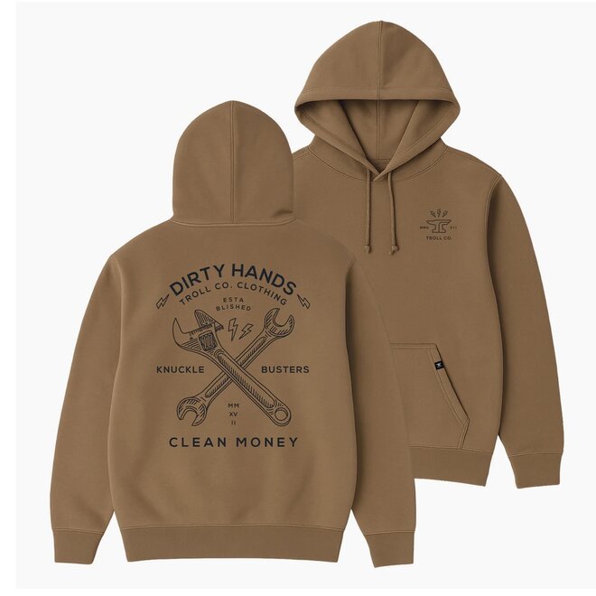 TWISTING WRENCHES PO HOODY DARK TAN