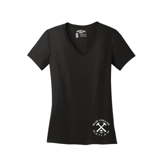 MAD MONEY VNECK SS TEE BLACK